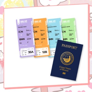 빠나나 스캔들 - 여권 미니 노트 + 항공 티켓 4장